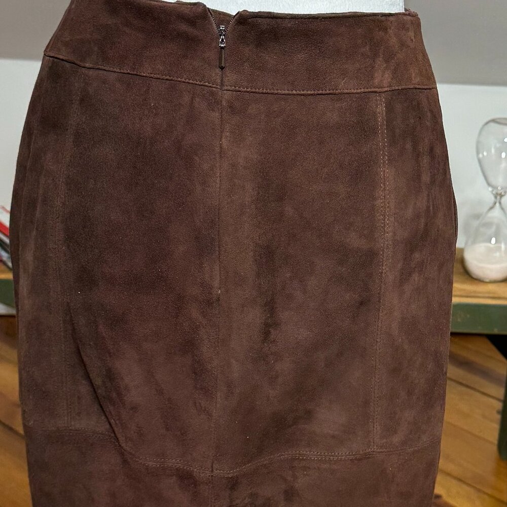 Dana Buchman Brown Suede Skirt size - Picture 2 of 9